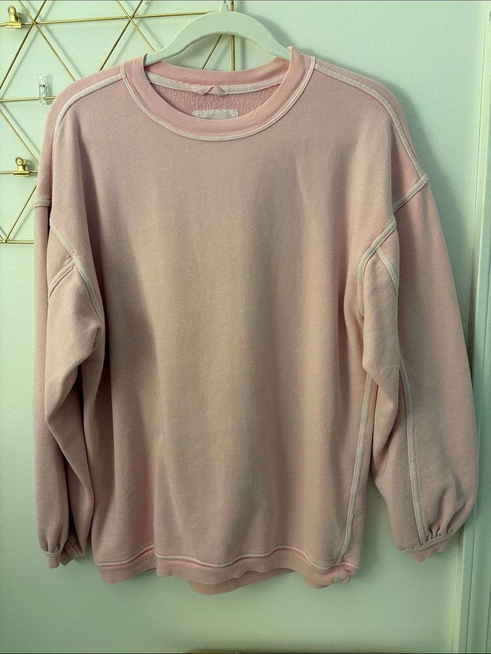 Aerie Oversized Crewneck Sweatshirt - Blush Pink